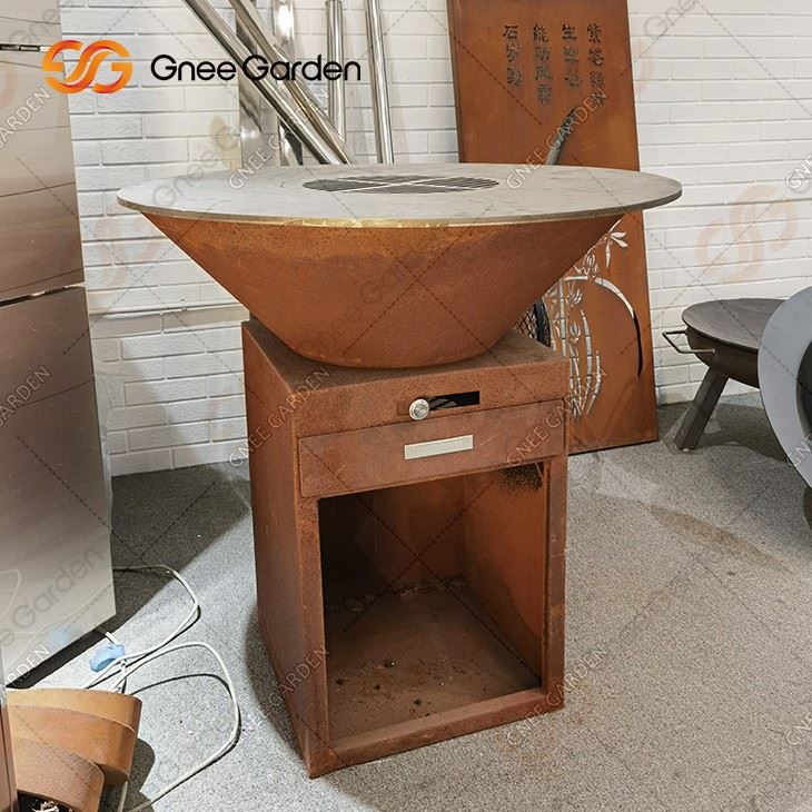 Corten Camping Bbq Grill Corten Bbq Outdoor Grill Bbq Grill Outdoor Kitchen Charcoal Corten