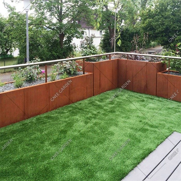 Corten Steel Flower Pot Long Flowerpots Rectangular Flowerpot Planter