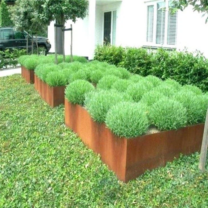 Corten Steel Raised Grass Bed Garden Edge Lawn Border Landscape Retaining Wall