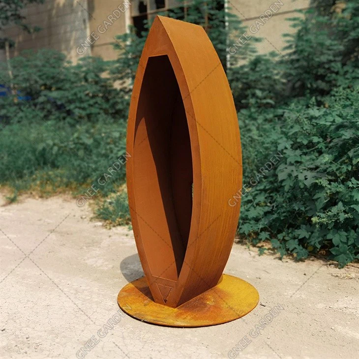 Customized Corten Metal Wooden Firewood Rack Corten Steel Firewood Storage