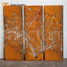 Abstrakt udendørs Corten Steel Privacy Screen