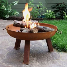 Corten Steel Low Smoke Fire Pit GN-FP-320 Tre ben