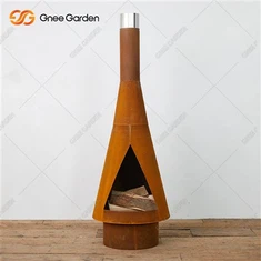 Corten stål moderne udendørs pejs