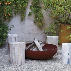 Udendørs varmelegeme Fire Pit Corten Stål