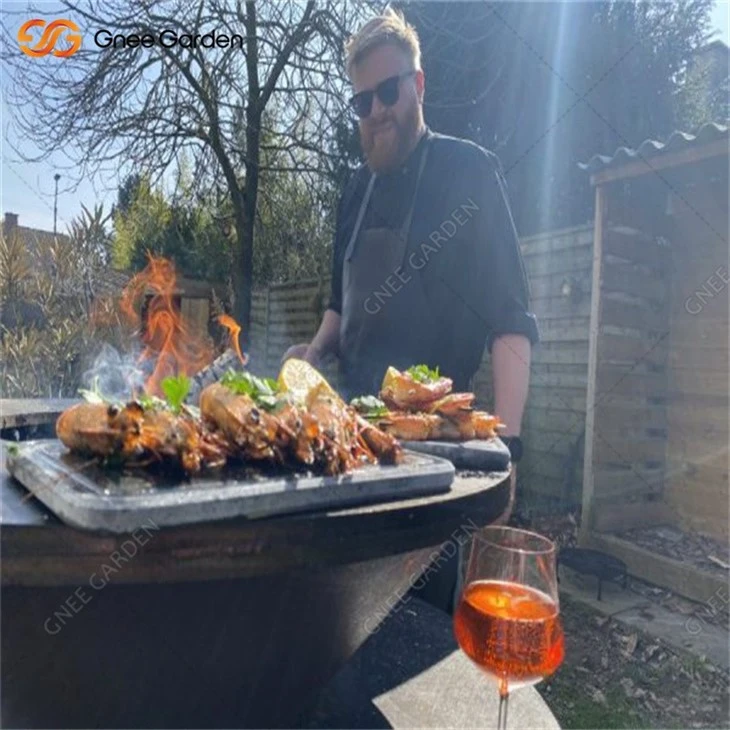 Woodburning Corten Steel BBQ Grill For Sale