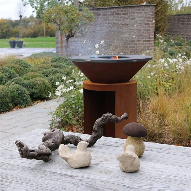 Woodburning Corten Steel BBQ Grill For Sale