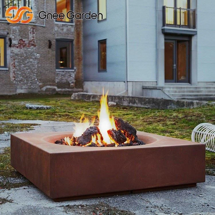 Corten Square Outdoor Fire Pit And Bowl