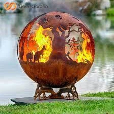 Corten Steel Rust Metal Sphere