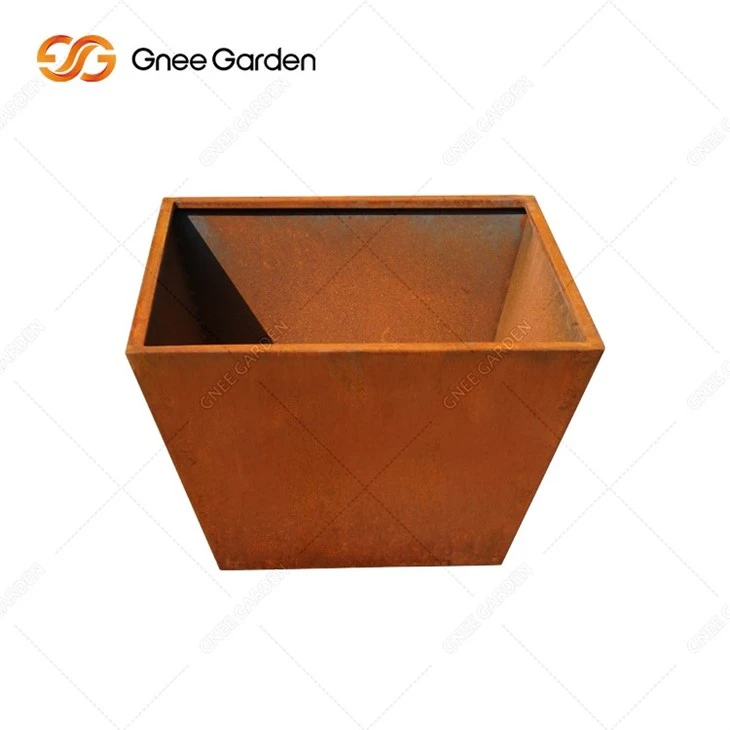 Custom Metal Fabrication Planter Corten Steel Plant Pot For Outdoor