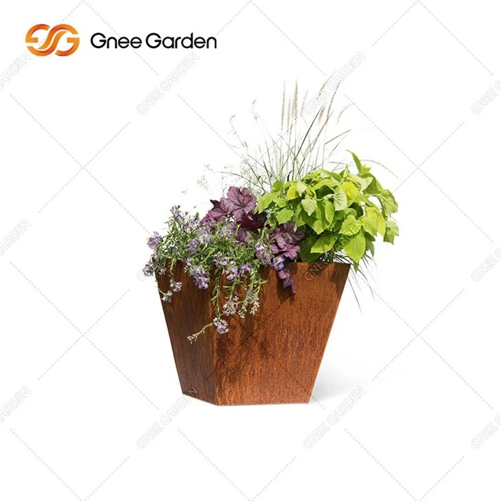 Custom Metal Fabrication Planter Corten Steel Plant Pot For Outdoor