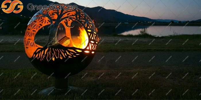 Corten Steel fire ball fire pit Corten Steel fire ball fire pit