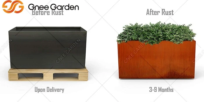 Corten steel outdoor plant stand Corten steel outdoor plant stand