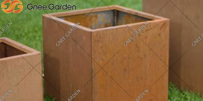 Corten steel large garden planters Corten steel large garden planters