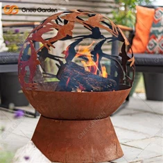 Corten stål bålkugle til haven